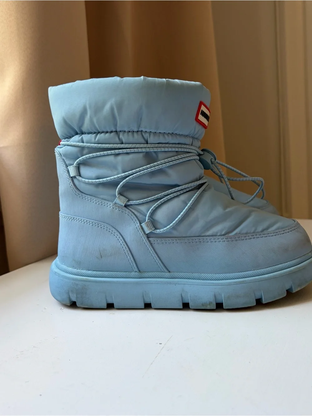 Hunter Kids' Cozy Insulated Waterproof Light Blue Winter Boots Size Youth 13